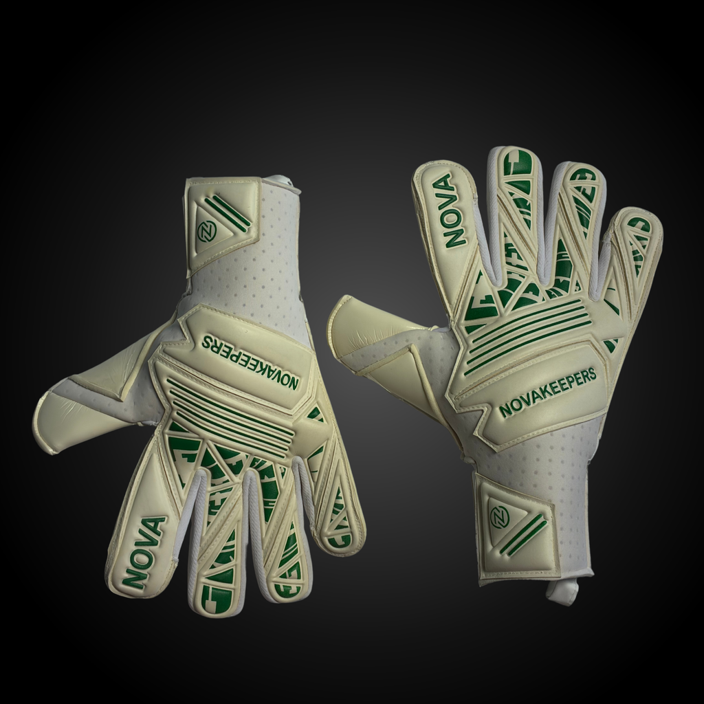 Guantes de Arquero Profesional Supernova - Blanco y Verde