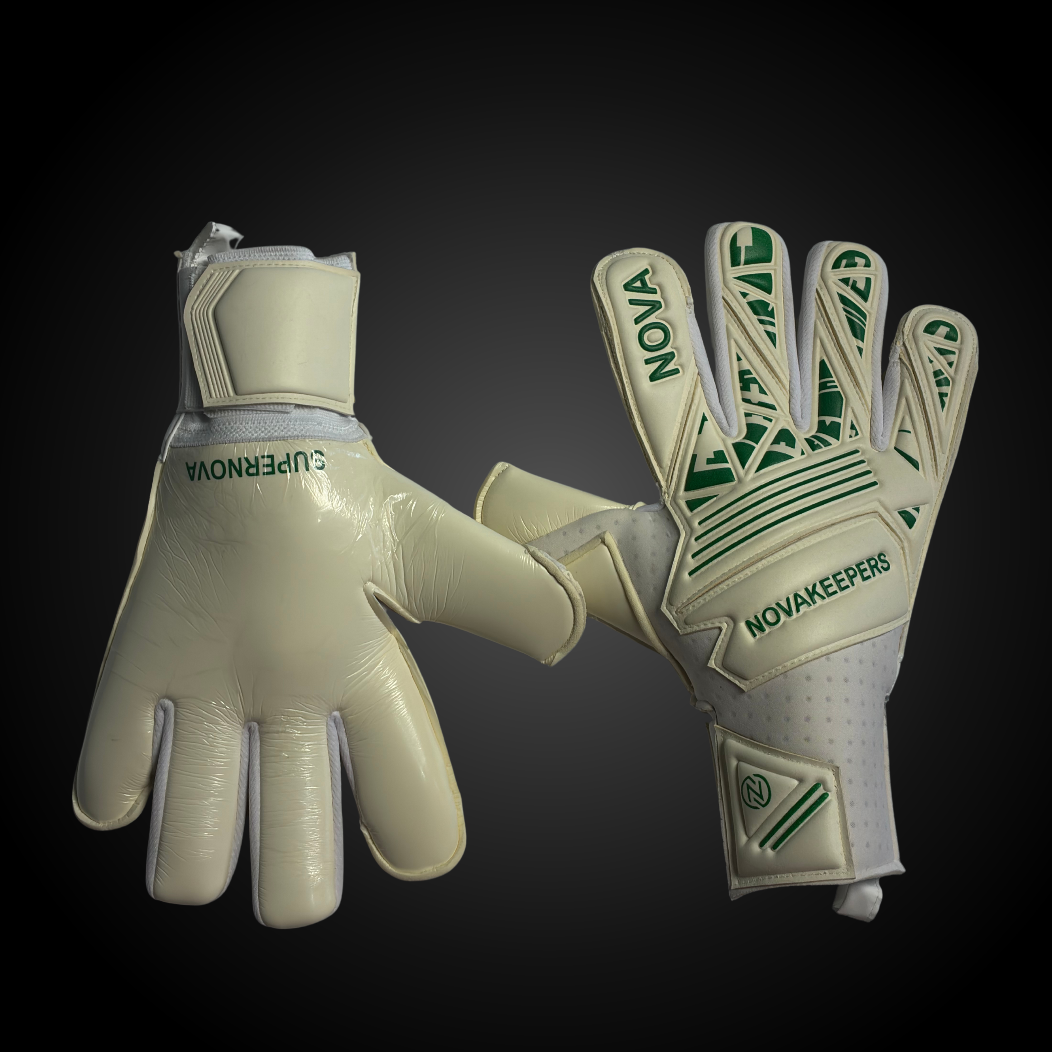 Guantes de Arquero Profesional Supernova - Blanco y Verde