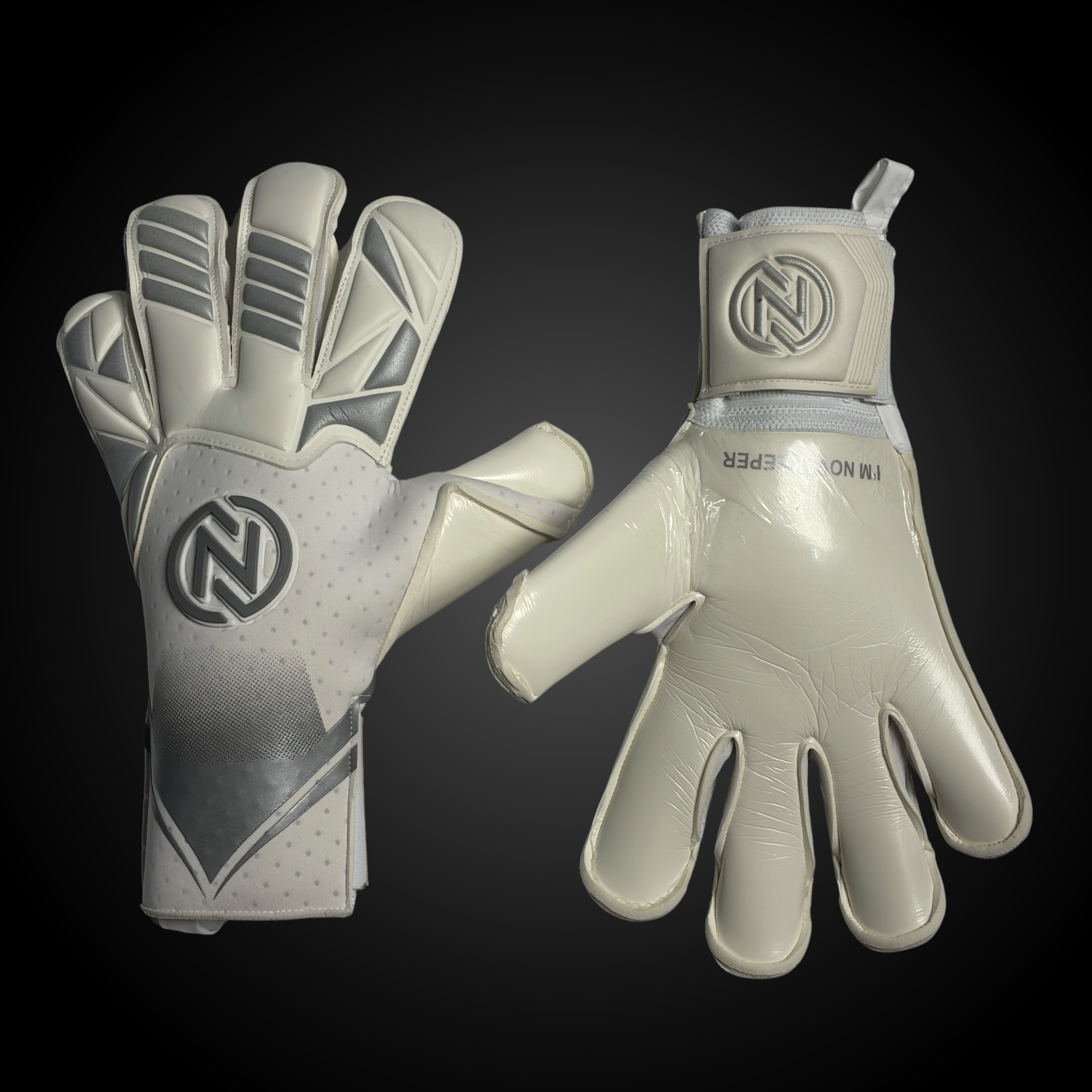 Guantes de Arquero Profesional NovaOne 3.0 Silver Edition - Blanco y Plateado