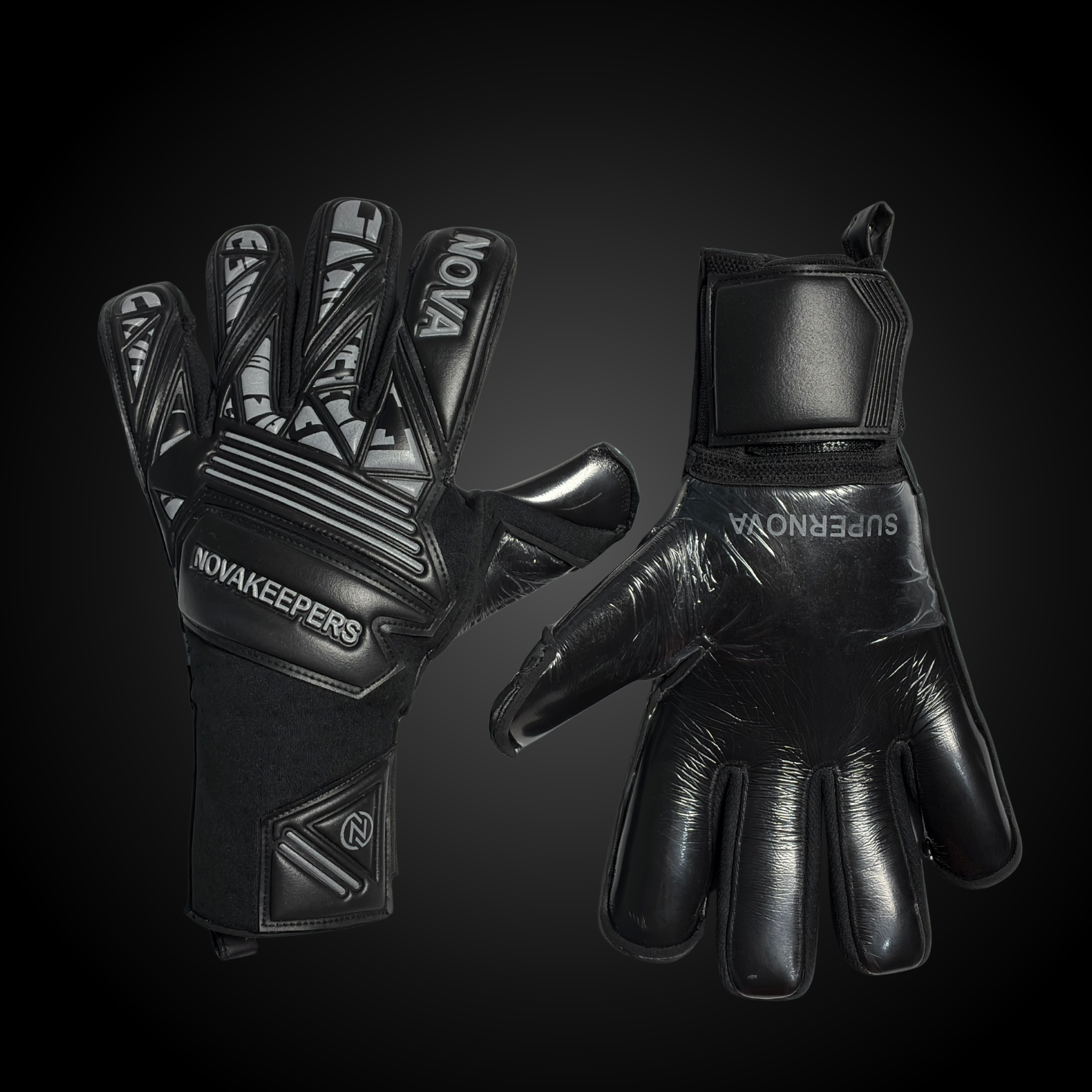 Guantes de Arquero Profesional Supernova - Negro y Gris