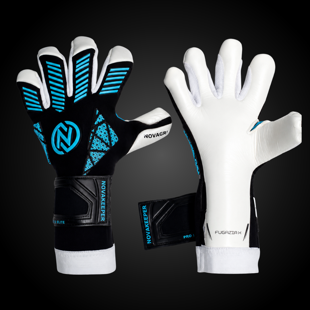 Guantes de Arquero Novakeepers Fugazia X Cyan – NovaGrip 4 mm Profesional